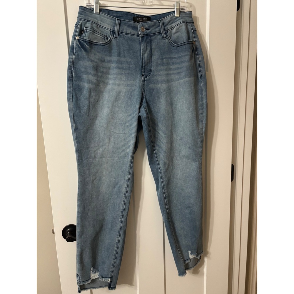 Judy Blue Los Angeles Womens Relaxed Fit Distressed Hem Jeans Size 14W